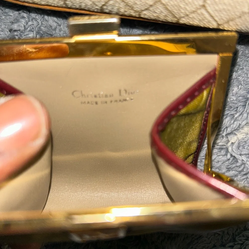 1980s Christian Dior honeycomb canvas shoulder bag and coin pouch Vintage - Picture 4 of 8